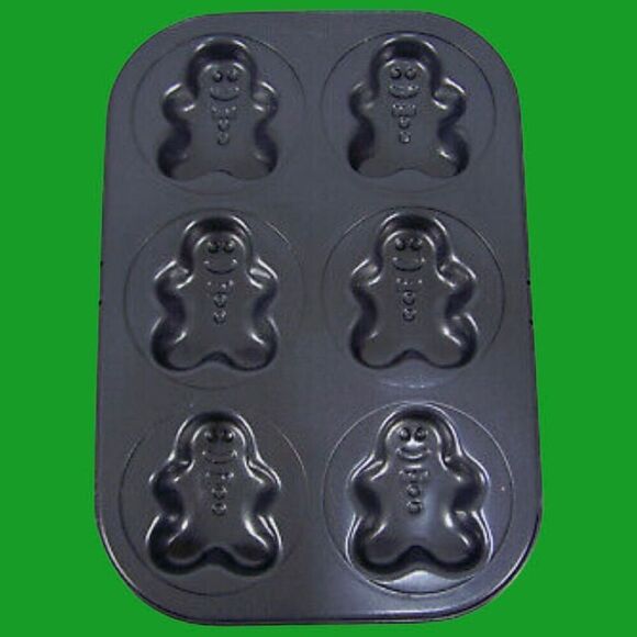 Nordic Ware Gingerbread Man 6 Kids Cakelet Cake Pan Jello Mold - Picture 3 of 4